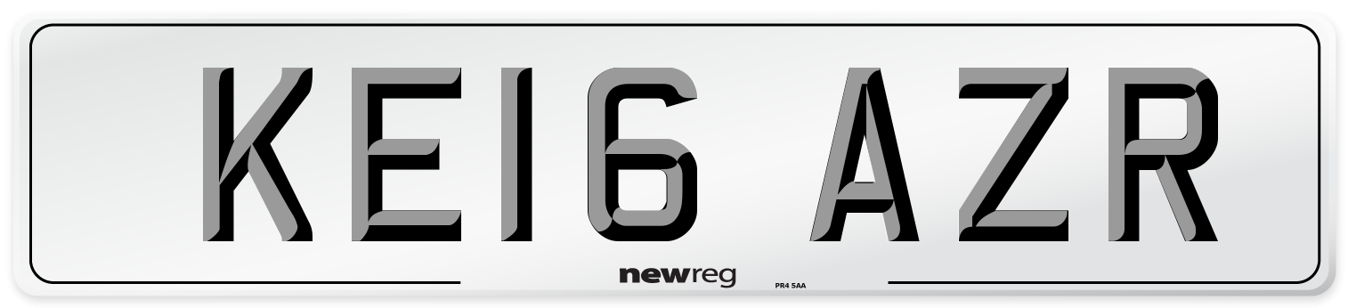 KE16 AZR Number Plate from New Reg